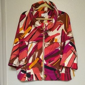 ERIN LONDON vibrant print zipper jacket, XL